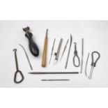 A Collection of Victorian Clothing Tools, Needles and Button Hooks. A/F