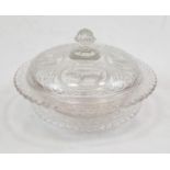 A Small Vintage Peabody George Glass Dish - 13cm diameter. Accompanied by a vintage glass lidded
