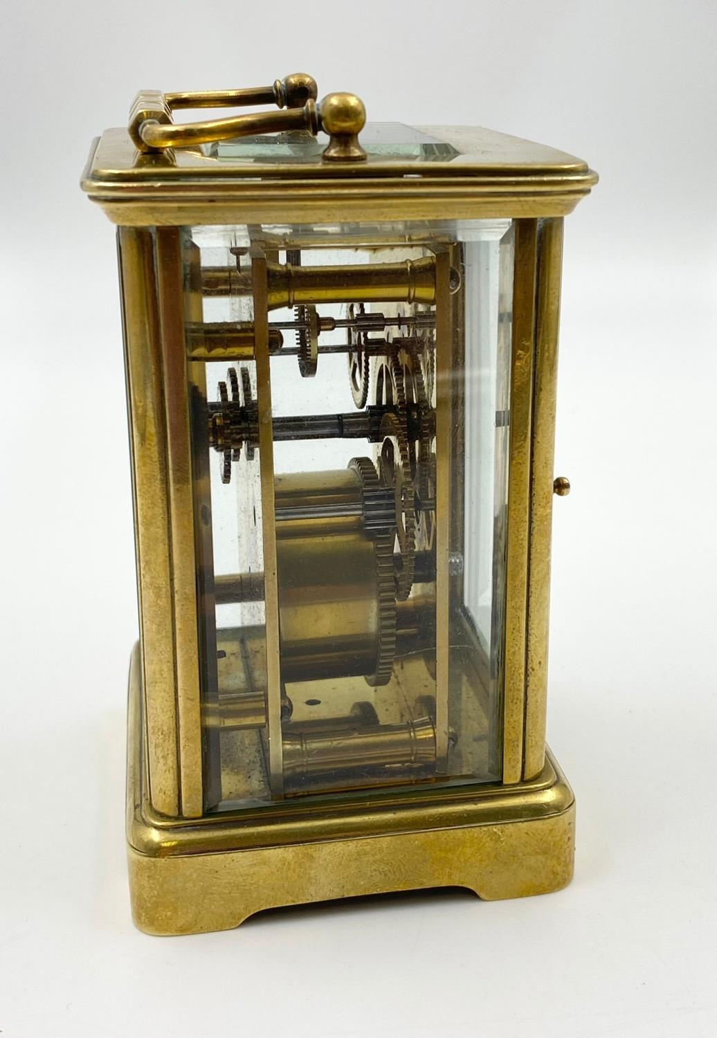An Antique Brass Carriage Clock. In working order. 11cm tall - Image 4 of 5