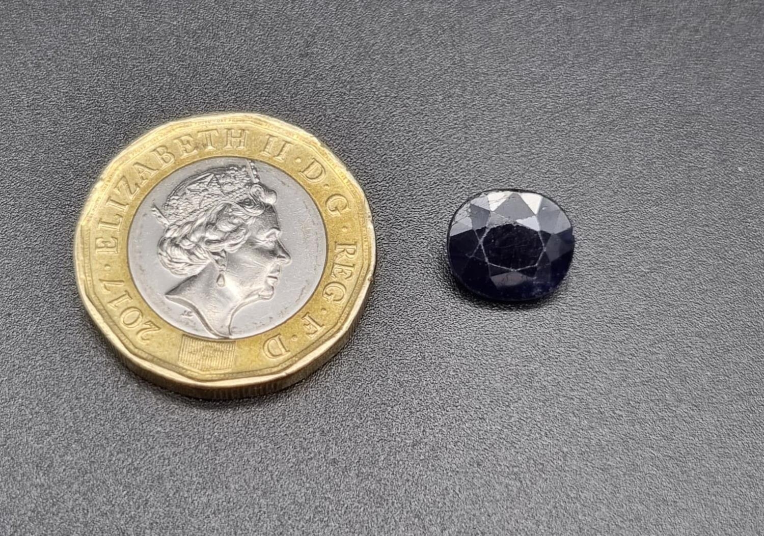 4.14CTS NATURAL BLUE SAPPHIRE, OVAL MIXED CUT. COMES WITH IGLI CERTIFICATE. - Image 2 of 3