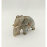 A Jade stone carved as elephant figurine, 8cm in height.