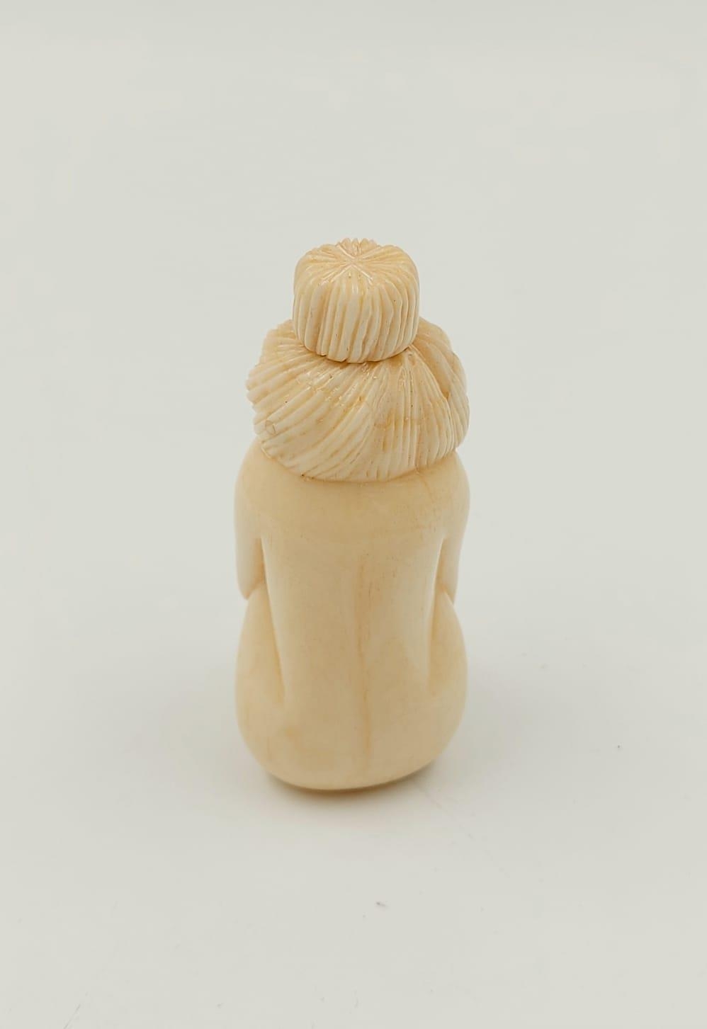 Antique Ivory Miniature Snuff Bottle Figurine. 6.5cm - Image 2 of 5