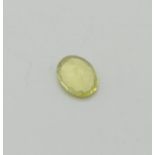 15.08CTS NATURAL LEMON QUARTZ, OVAL MIXED CUT. COMES WITH IDT CERTIFICATION