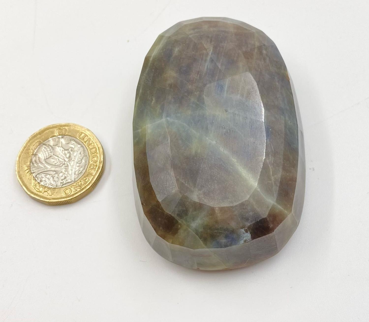 A natural 840ct brown/blue sapphire, oval cut, 68x45x22mm, KGCL certification. - Image 3 of 3