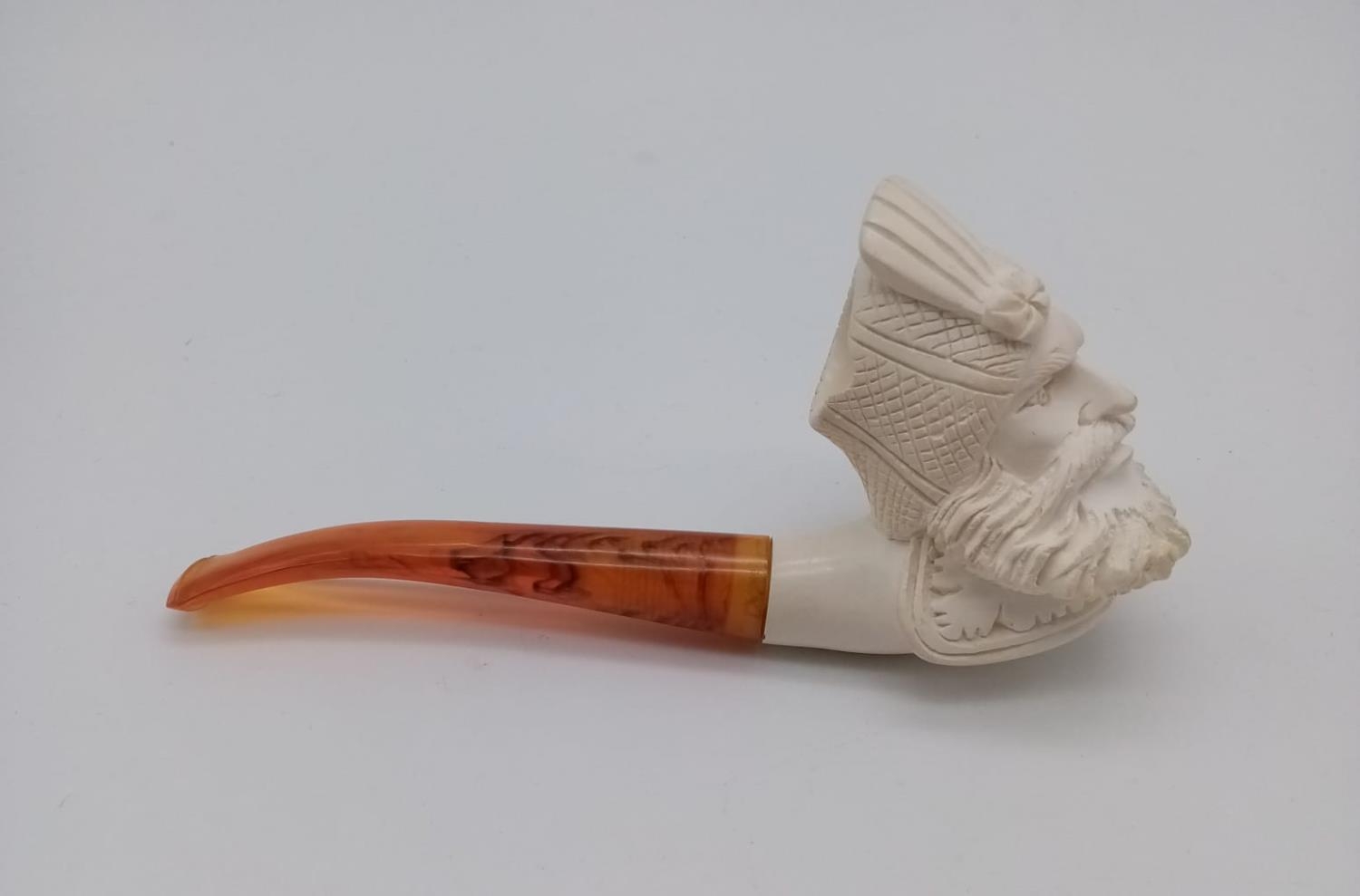 Four Turkish Meerschaum Pipes. All different characters. Unused, as new. - Image 5 of 8