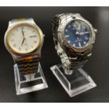 Two Seiko Watches. A Kinetic Auto Relay and a Two-Tone Strap Seiko Quartz. As found.