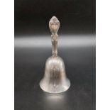 A Sterling Silver Handled Bell. 16cm tall. 7.5cm dia. 111g total weight.