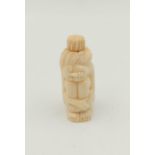 Antique Ivory Miniature Snuff Bottle Figurine. 6.5cm