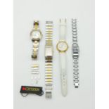 Four Ladies Dress Watches: Accurist, Rotary, Alfex and a Citizen. In good condition but A/F.