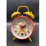 A Sunbeam Winnie The Pooh Double-Bell Alarm Clock. In working order.