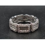 An 18K White Gold Diamond-Set Full Band Ring. 8.8g 1.97ct. Size X.