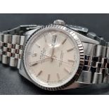 A ROLEX OYSTER PERPETUAL DATEJUST IN WHITE GOLD AND STAINLESS STEEL 36mm with CHECK UP PAPERS