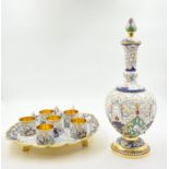 An Antique Russian Silver Gilt and cloisonné Enamel Drinking Set - Comprising of a large serving