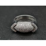An 18K White Gold Diamond Ring. 8.3g. 0.9ct. Size N.