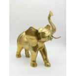 A Vintage Large Brass Elephant. 35cm tall.