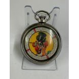Vintage clown spinning gaming pocket watch ( working ) sold with no guarantees