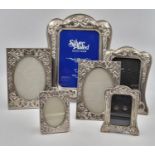 Six Silver-Plated Photograph Frames. Largest frame 18 x 25cm. All in good condition.