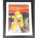 Homer Simpson meets The Scream Poster. The classic Munch work with a Simpson's twist. Comes framed