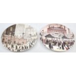 Two Lowry Bone China Plates. 21cm diamter. In good condition but A/F.