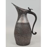 An Antique Silver-Toned Indo-Persian Copper Jug. 40cm tall.