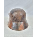 Semi Relic German 1916 Model Stahlhelm Helmet. Lots of the original jigsaw pattern camouflage design