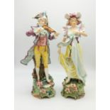 Two Antique Porcelain Figurines - Quite possibly Meissen. Incredible detail with ornate decoration