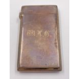 A sterling silver and partly gilded vesta case, hallmarked Chester,1904 and made by Colen