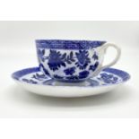 An Antique (circa 1880) Coalport Blue and White Cup and Saucer. Good condition but a/f.