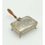 Novelty sterling silver box in the shape of a Victorian vegetable warmer. 10cm x 7cm. UK hallmarks.