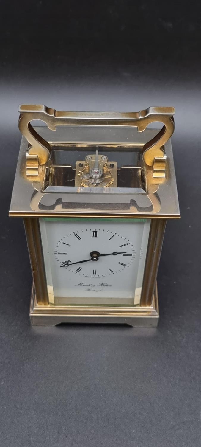 A Wonderful Vintage (1965) Brass Morrell and Hilton Eight-Day Carriage Clock - With jewel lever - Image 3 of 9