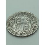 SILVER World War I HALF CROWN 1918.Extra fine condition with bold and clear definition to both