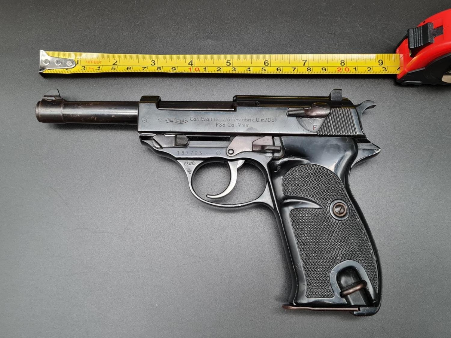 A WW2 Era Original Carl Walther P38 9mm Deactivated Pistol. 21.5cm length. Good condition. - Image 19 of 20