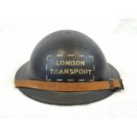 WW2 British Home Front Lightweight Non-Metallic Composite Helmet. Used by London Transport.