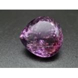 A 61.90ct Rare Size Drop Shape Natural Amethyst Gemstone. Come with ITLGR Certificate