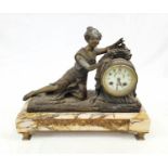 An Antique (late 19th century) French Mantel Spelter Clock. Made by Heydon Douarnenez. Treasures