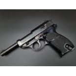 A WW2 Era Original Carl Walther P38 9mm Deactivated Pistol. 21.5cm length. Good condition.