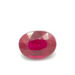 Natural RUBY 9.77 carats. Oval mixed cut.