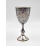 Sterling Silver Small Goblet engraved "Presented to S Fensky by the Q.E.L Number 10 G.O.S.J 1923"
