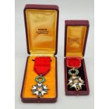 Two Vintage, Possibly Antique Silver and Enamel French Legion of Honour Medals. Both come in