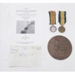 WW1 British Medal Due & Death Plaque Pte A.P Harrison 1st Bn Northumberland Fusiliers Died 11th