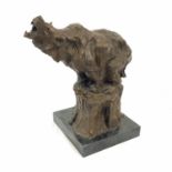 A Vintage Bronze Sculpture of a Brown Grizzly Bear. Signed by the artist. 21 x 38cm. Note! This item