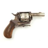 An Antique Blank Firing 12-Shot Revolver. .22 Calibre. Top venting with a folding trigger. Hammer to