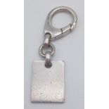 Solid silver vintage new Millennium keyring, London 2000 by Mark Houghton. length 7.7cm, weight 25.4