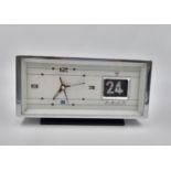A Brilliant Retro Chinese Desk Clock. Silver tone dial with date box. Alarm. 20 x 12cm. In good