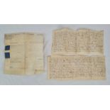 2 LEGAL DOCUMENTS FROM 1821 FROM THE MANOR OF ISLEWORTH SYON. A/F