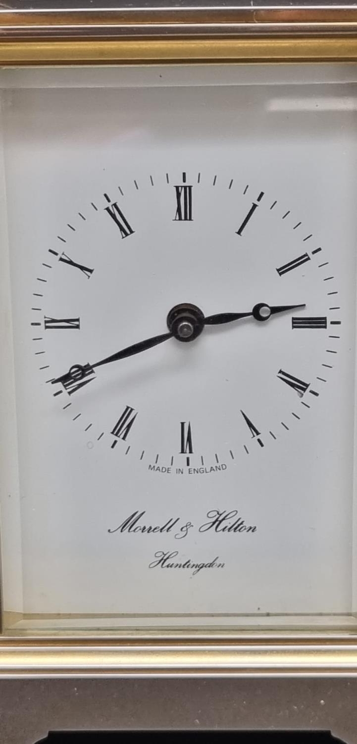 A Wonderful Vintage (1965) Brass Morrell and Hilton Eight-Day Carriage Clock - With jewel lever - Image 2 of 9
