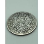 Victorian SILVER HALF CROWN 1897. Extra fine condition.Exceptional definition to shield and date.