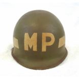 Vietnam War Era A.R.V.N Military Police Helmet & Liner. The liner also has decals.