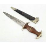 3rd Reich N.S.K.K Dagger. Transitional Period Blade Eickhorn-RZM. The box lid has a broken hinge.