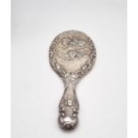 An Antique Silver Hand Mirror. Hallmarks for Chester - 1902. Possibly James Deakin and Sons.